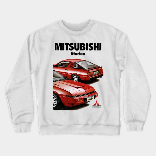 MITSUBISHI STARION - advert Crewneck Sweatshirt by Throwback Motors